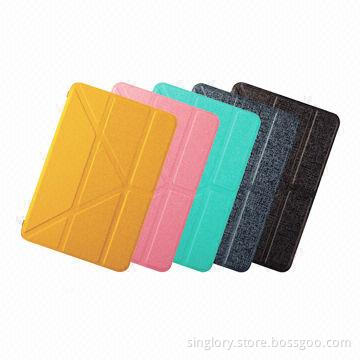 Transparent frosted PC back-cover and leather case for iPad mini/mini 2 retina
